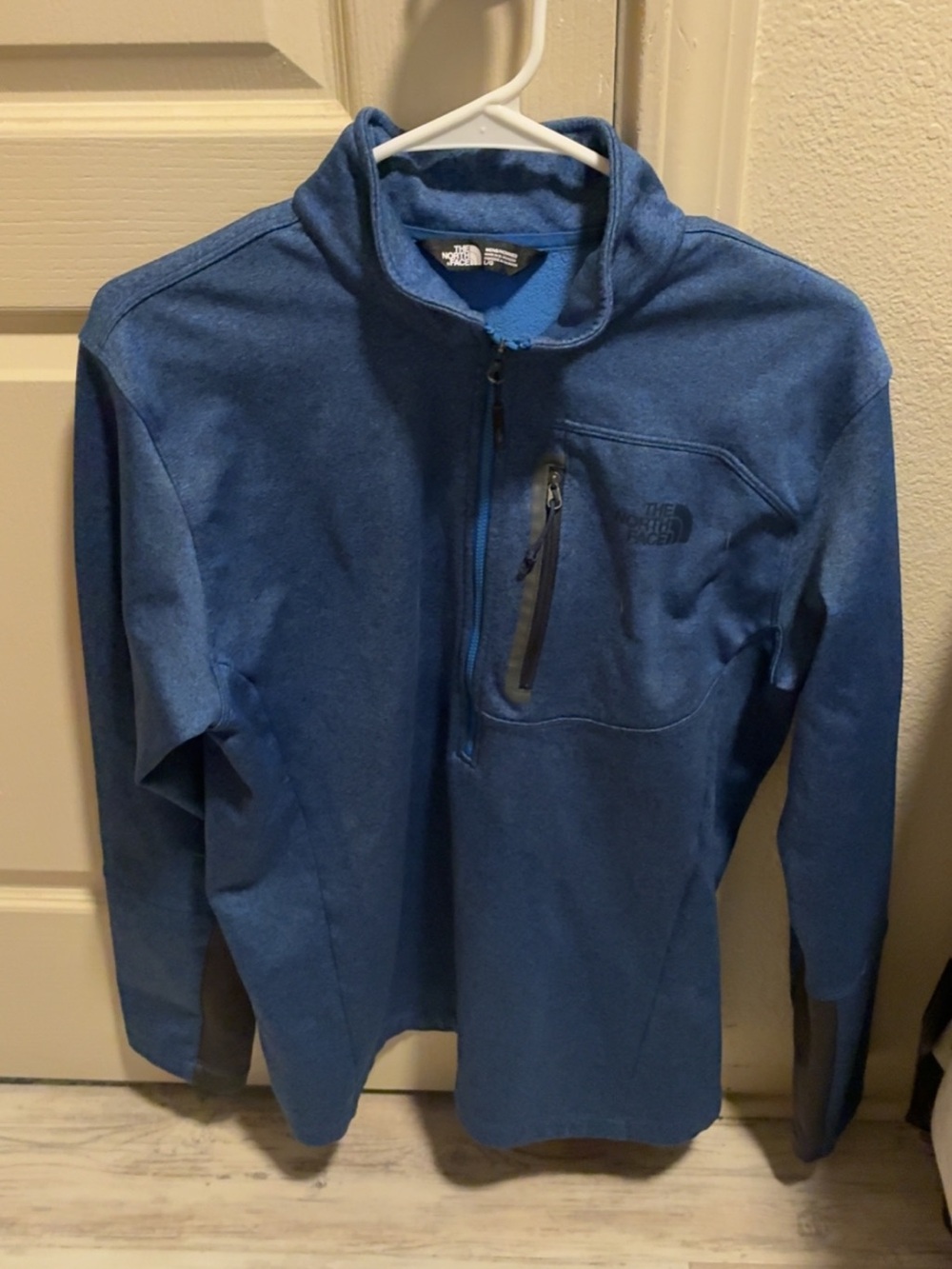 The North Face Men's Royal Blue Zip-Up Fleece Pullover